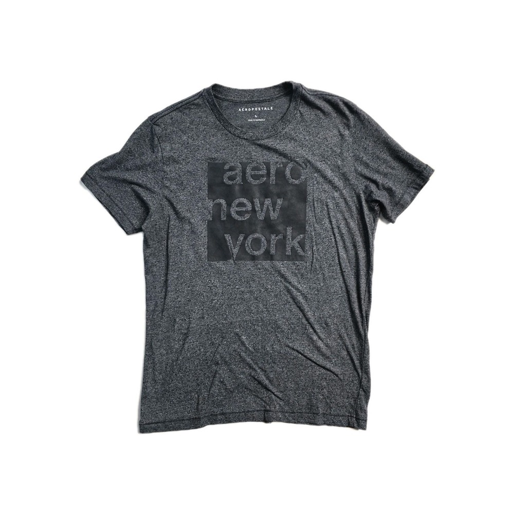 Aeropostale Men's T-shirt  Gray Logo Cotton Blend